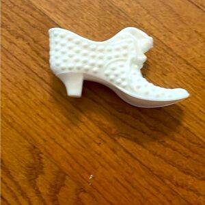 Vintage white heel glass